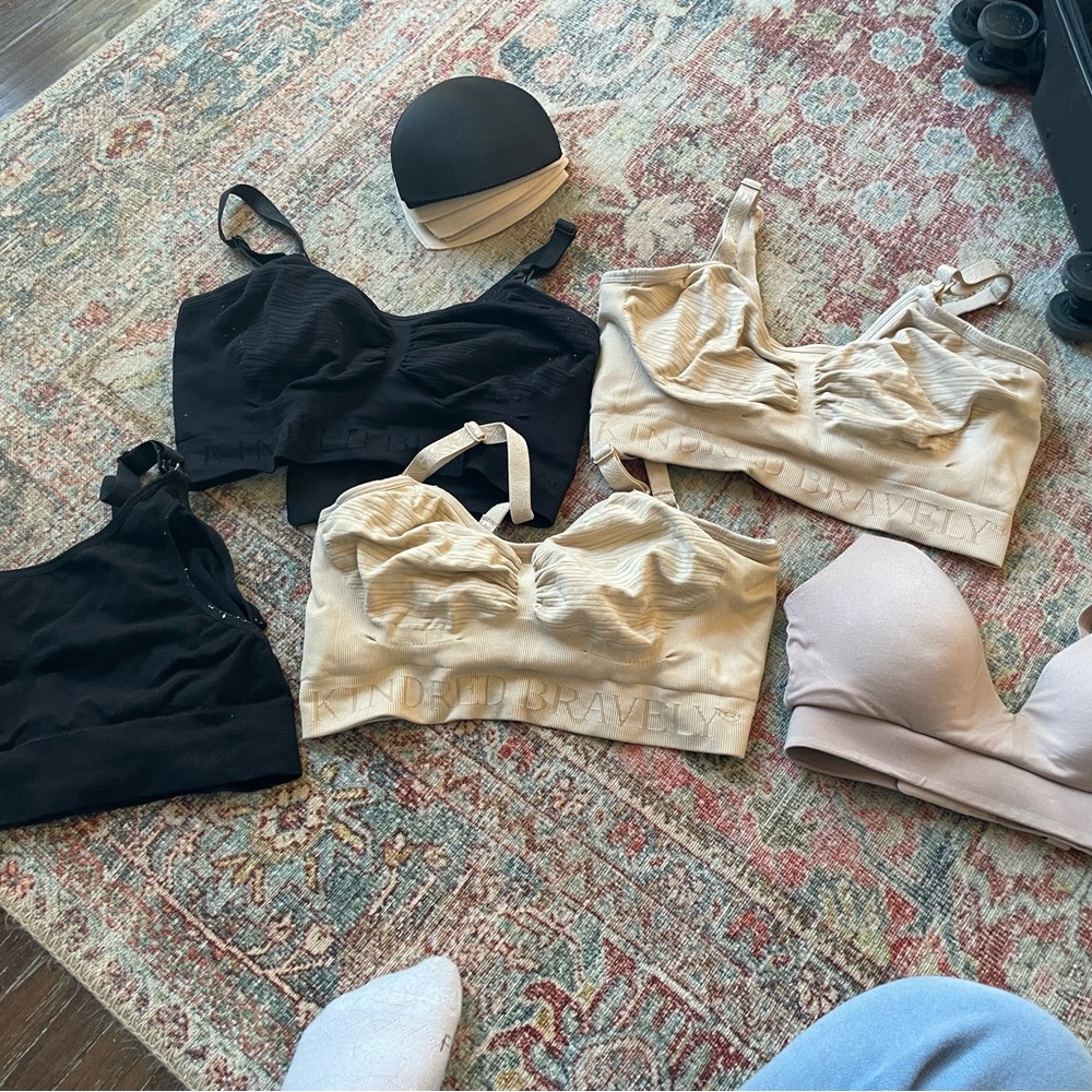 Kindred Bravely Nursing Bras - Black and Beige